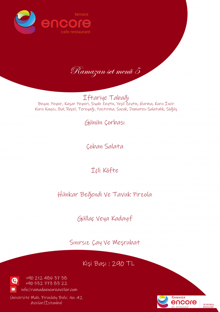 Ramada Encore Avcılar Restaurant Menü 5